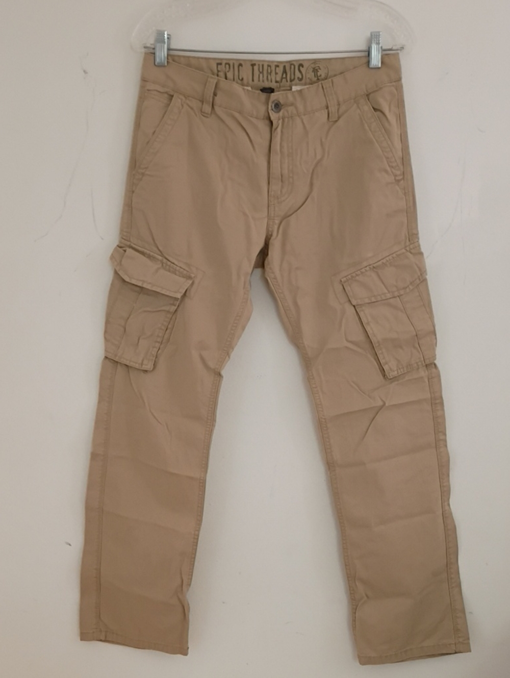 Epic Threads Men’s Khaki Cargo Pants with Side Pockets